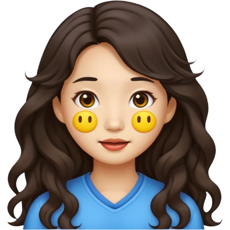 Asian girl with long wavy hair emoji emoji