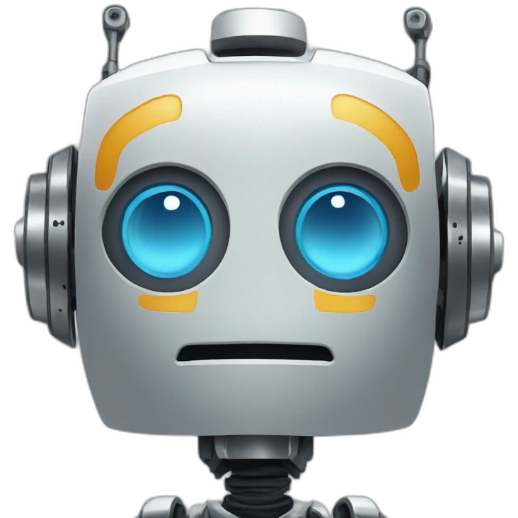 AI robot drawing with a brush emoji