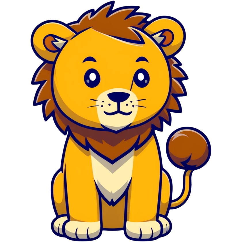 Madagascar lion cartoon character emoji