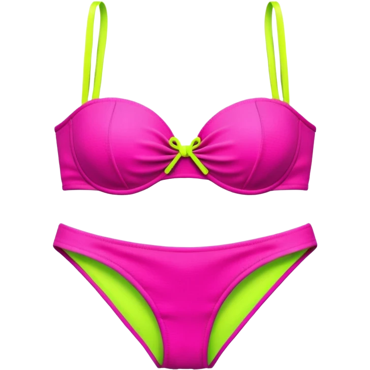 bandeau bikini, neon colors emoji