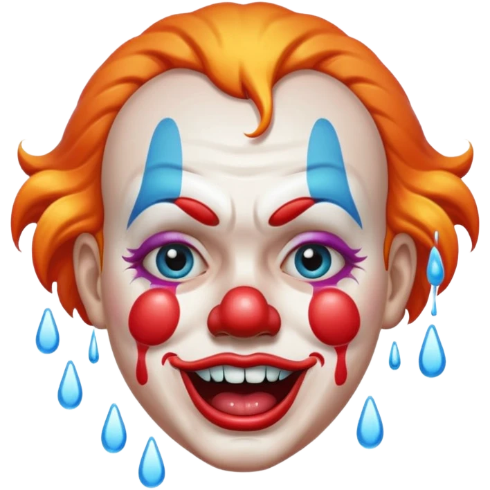 clown crying make up wet emoji