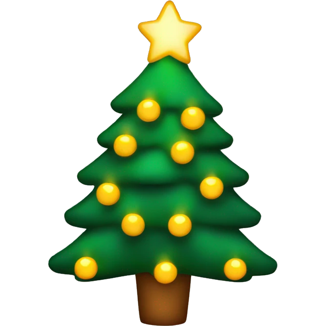 a christmas tree with warm lights emoji