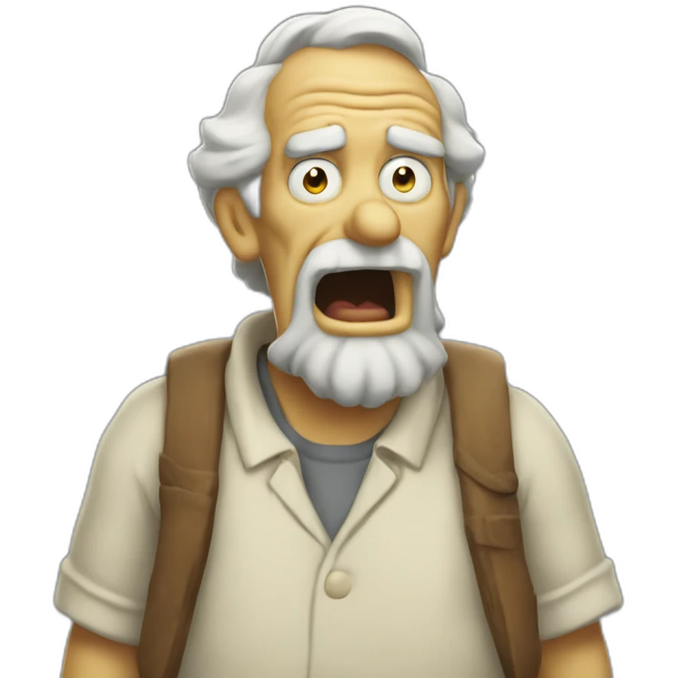 old man homer yells at magic emoji
