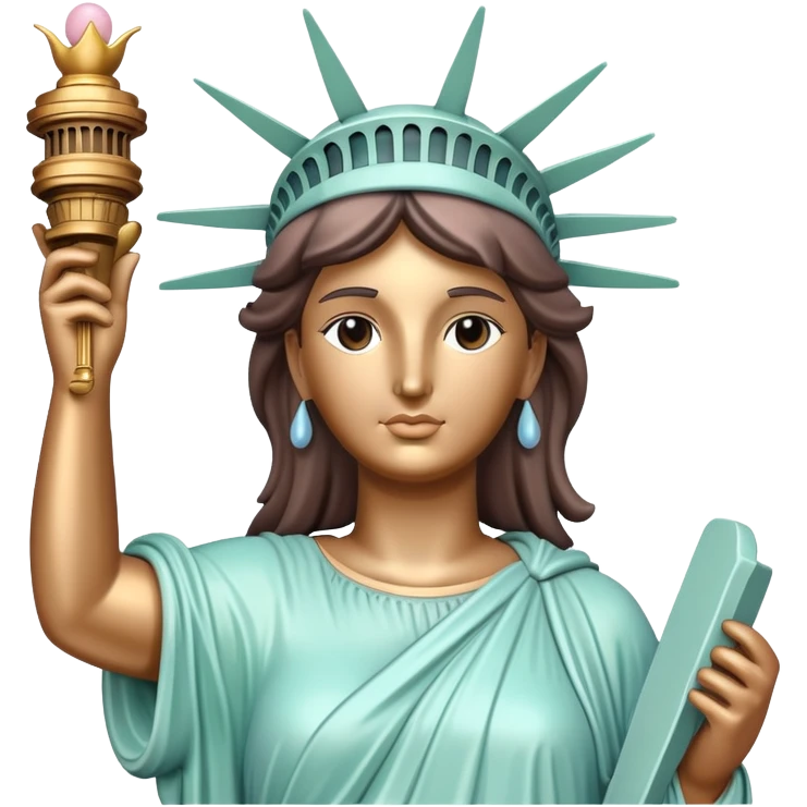 Statue of Liberty with gentle pastel colors, not bright emoji