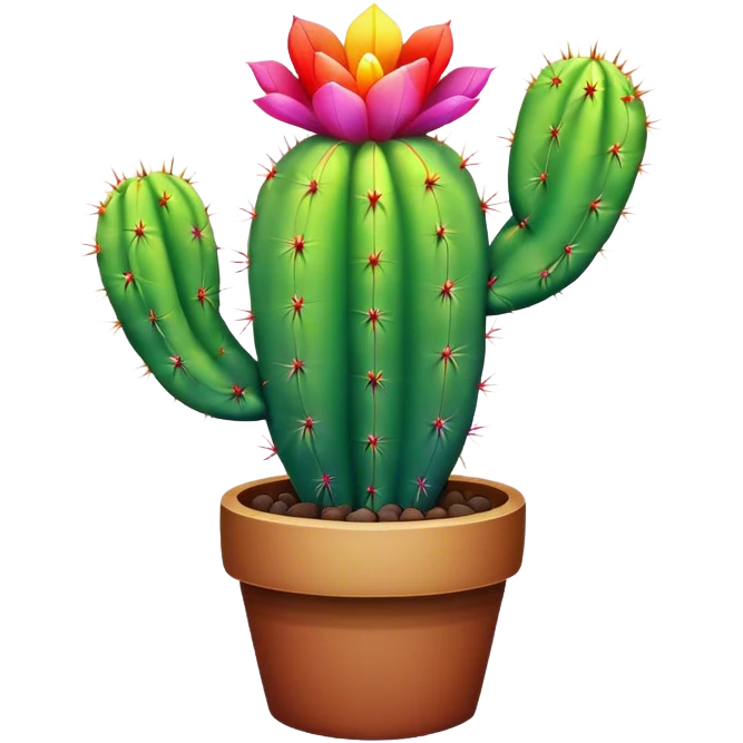 Rainbow cactus emoji