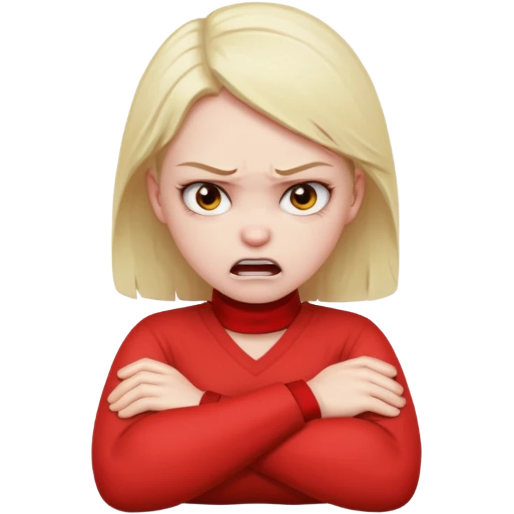 arms crossed holding neck mad girl  emoji