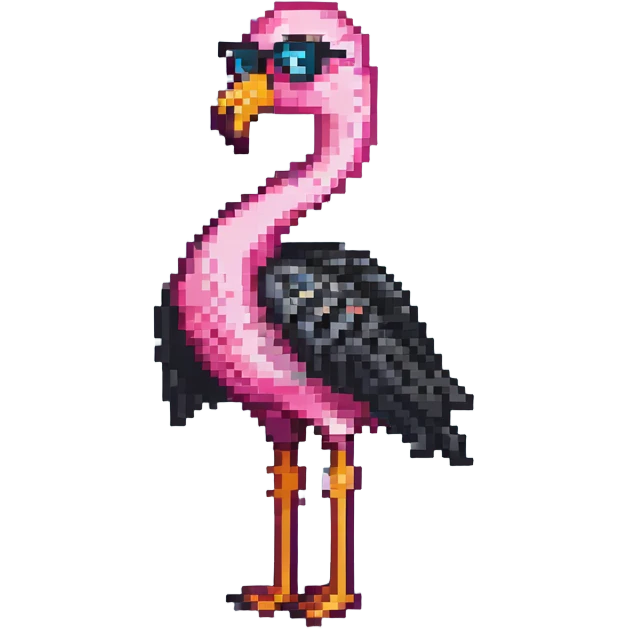 flamingo with sunglasses emoji