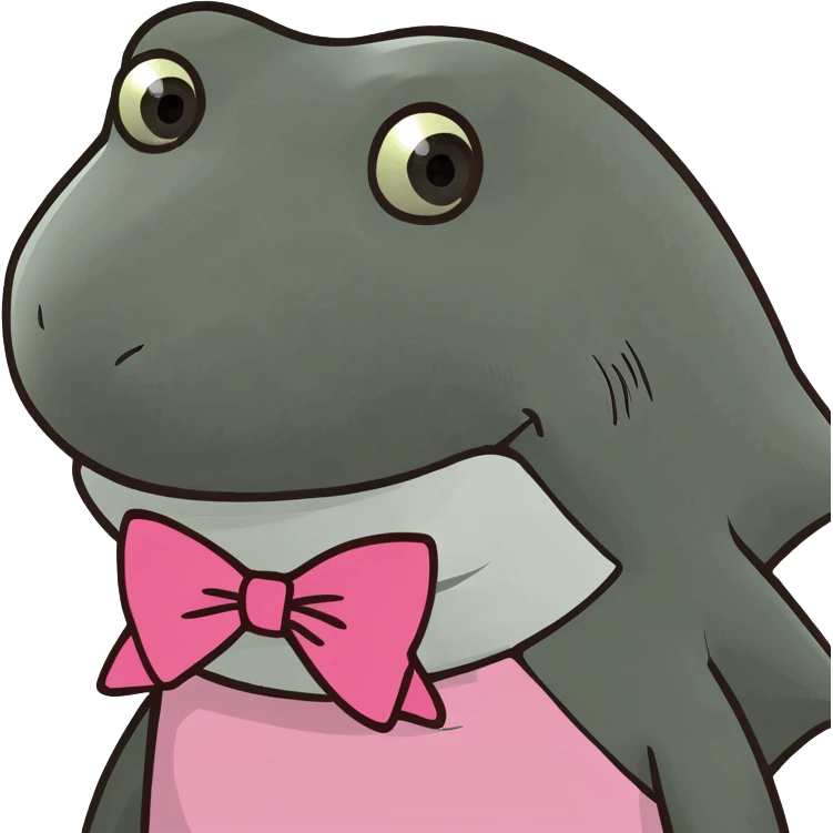 Shark with a pink bow emoji