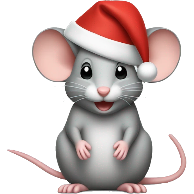 Mouse with santa hat emoji