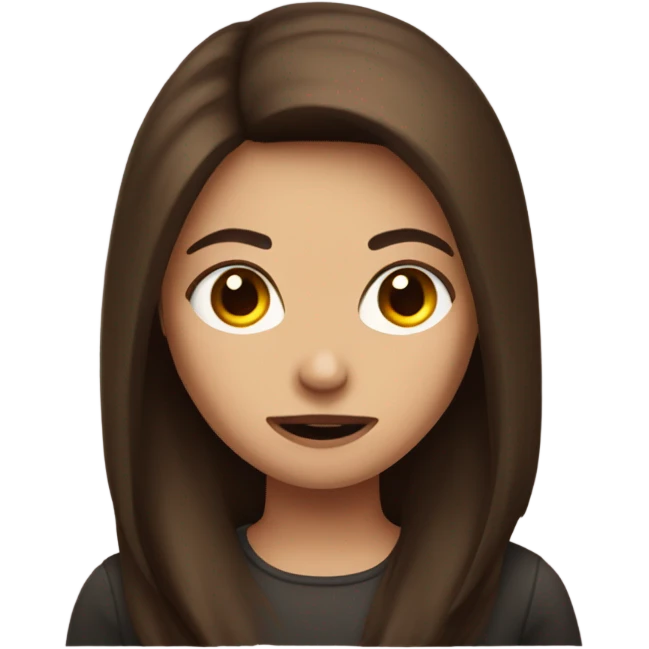 Evil girl with brown hair emoji