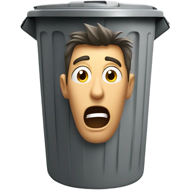 A man who was thrown into a rubbish bin emoji