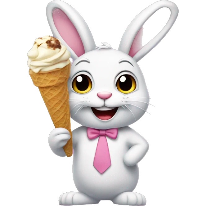 Bunny hold ice cream  emoji
