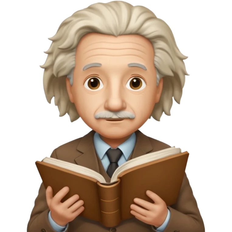Albert Einstein holding emoji