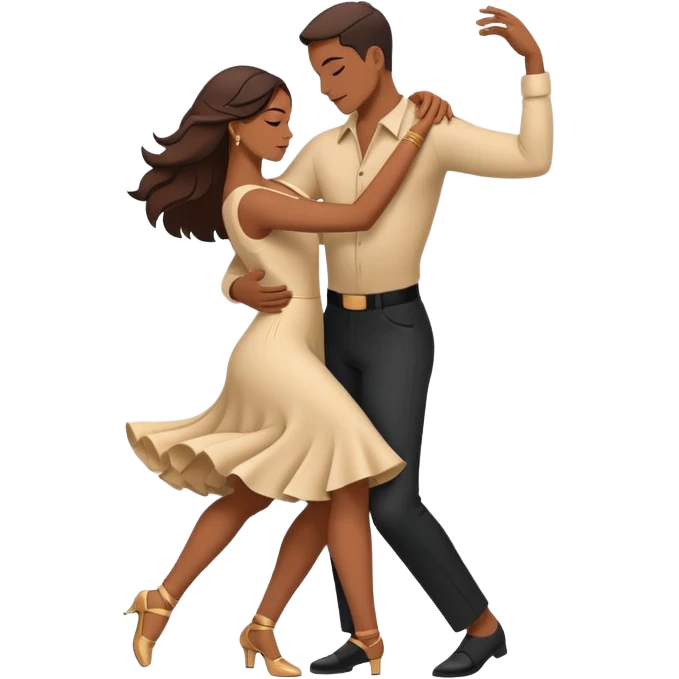 Minimalistic flat vector icon, iOS style, thin black contour on white background. Silhouette of a dancing couple in close embrace, symbolizing Bachata. Clean, no text, no shadows emoji
