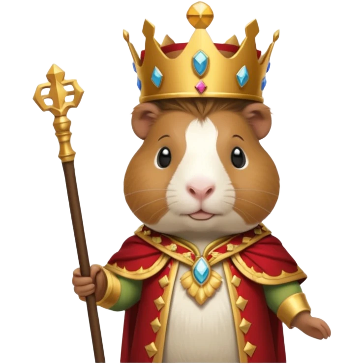 guinea pig king holding a scepter, royal attire emoji
