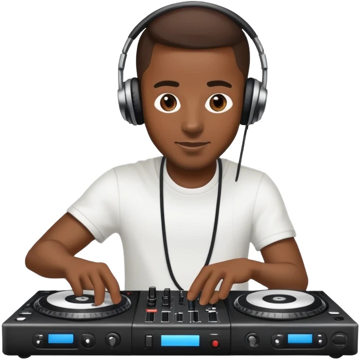 A black man playing a DJ  emoji