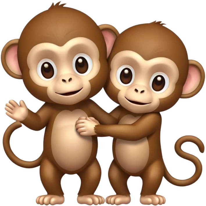 2 monkeys holding hands emoji