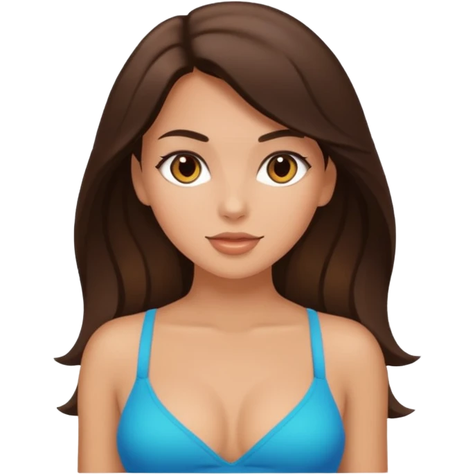 white brunette girl with sexy body emoji