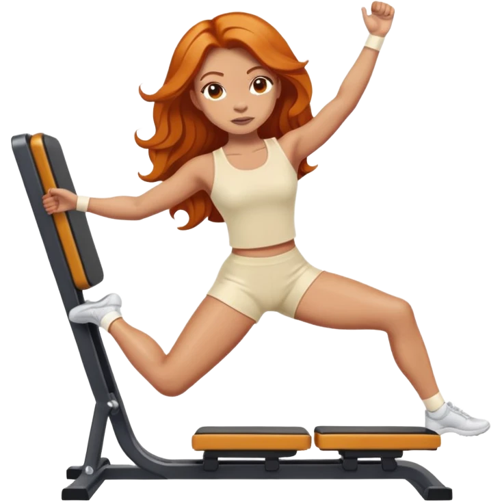 Ginger girl leg press middle part hair stretching cream outfit emoji