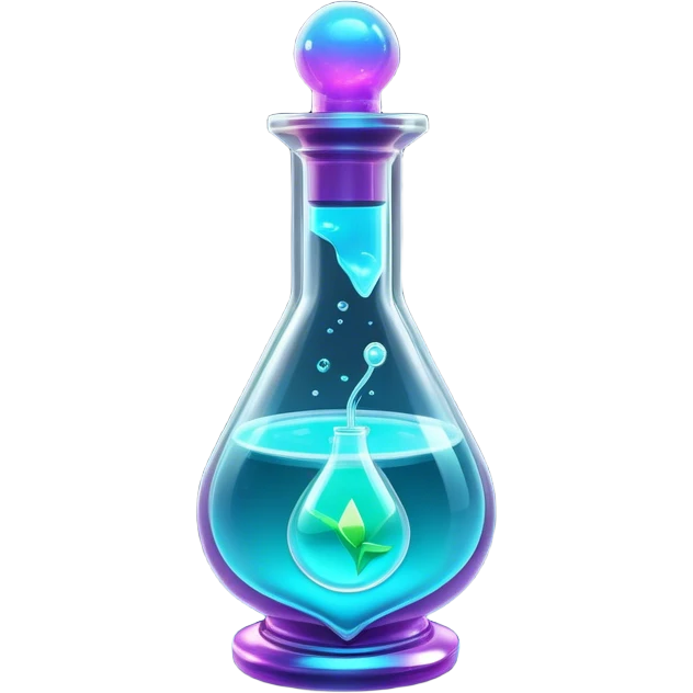 Clash of Clans aesthetic: Cinematic Playful Sci-fi Health Potion Emoji, rendered in a 3D vector-style similar to standard emojis with minimal shading and bold, simplified shapes. A compact, futuristic vial with a glowing neon liquid and sleek contours, softly glowing with a healing cosmic charm. Simplified yet unmistakably iconic, highly detailed and consistent, glowing with a soft radiant glow and high shine. Stylized with a touch of futuristic alchemy and a soft glowing outline, capturing the essence of a vital energy elixir with a playful, interstellar spirit! emoji