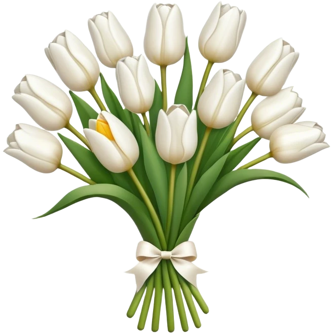 white tulip bouquet  emoji