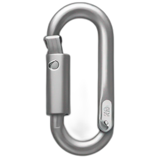 Climbing carabiner with security lock emoji