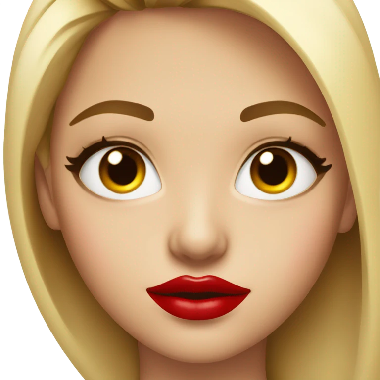 Red lipstick face  emoji