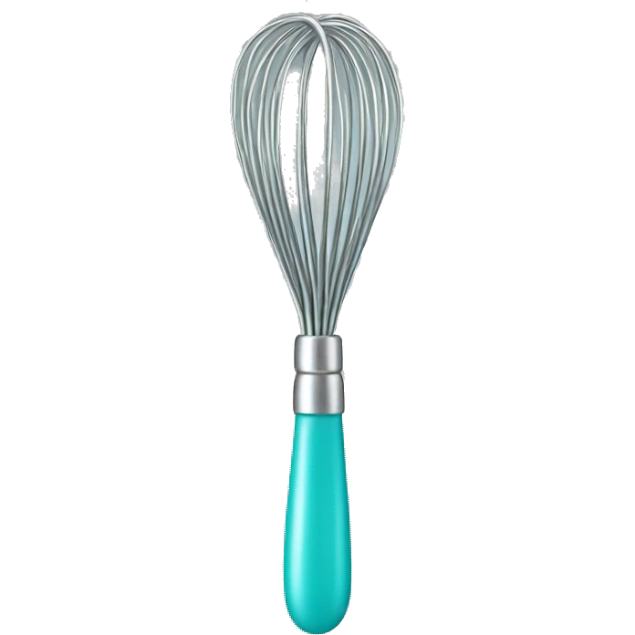 Realistic silver metallic and tiffany blue whisk.  emoji