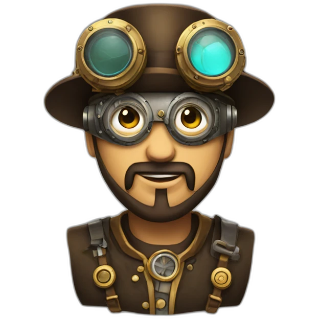 Gold Steampunk technician googles emoji