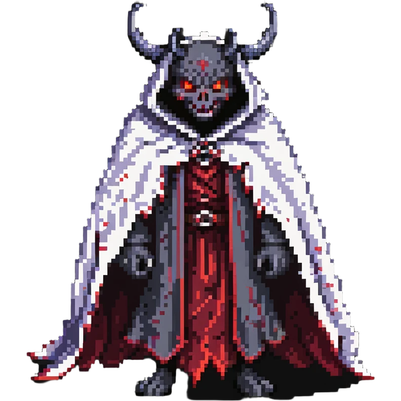 The Wandering Demon with glowing red eyes and tattered cloak emoji
