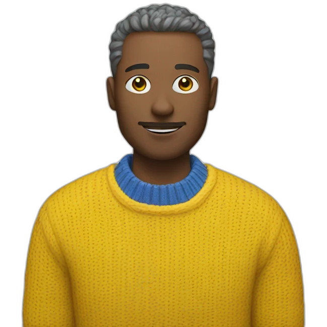 Man in blue and yellow sweater emoji