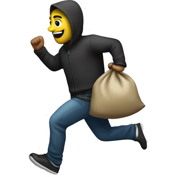 Theif running with bag of money  emoji