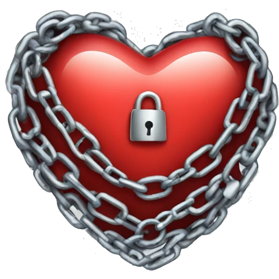 Heart with chains and lock emoji