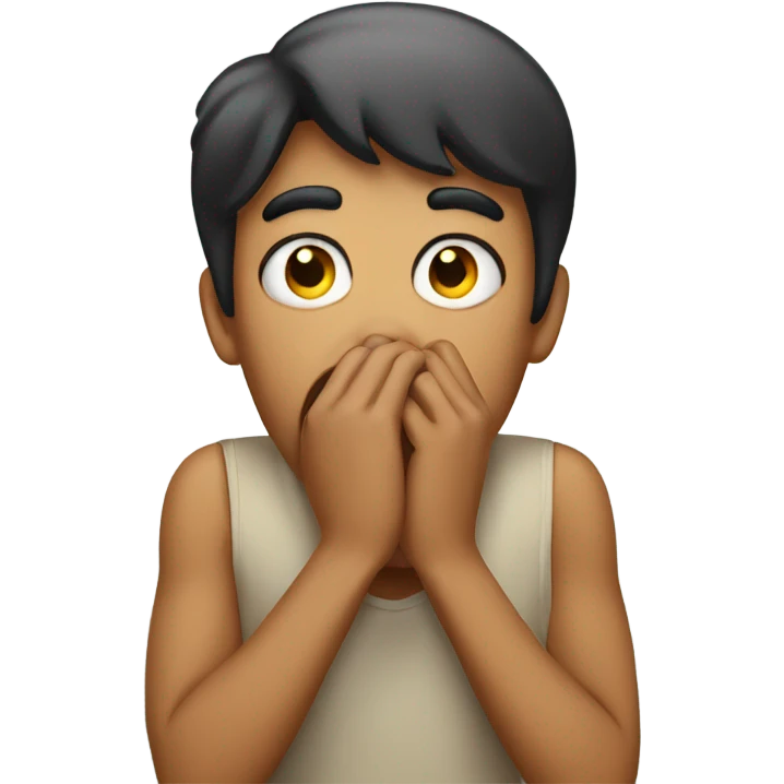Hand over mouth shocked emoji