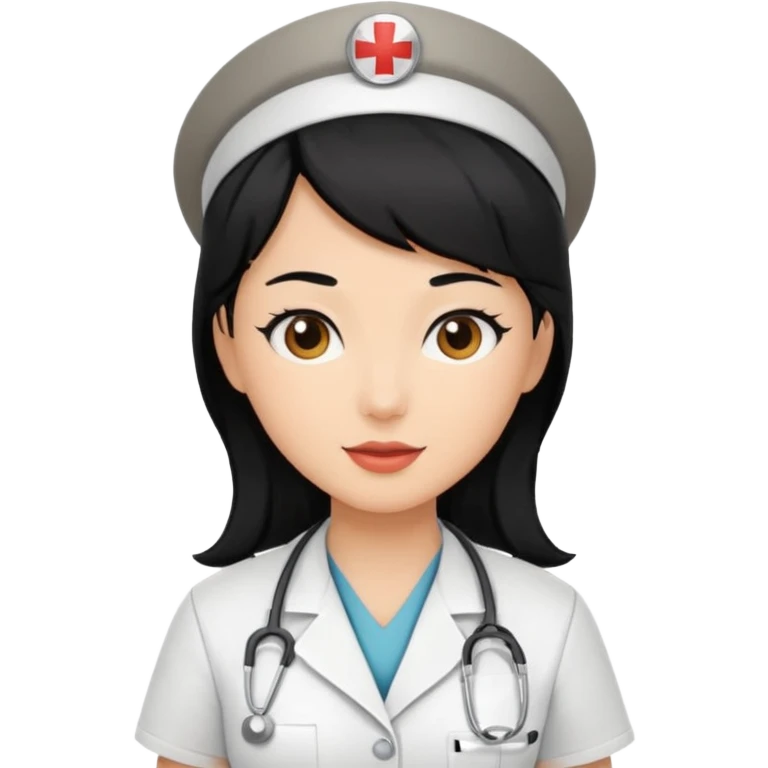 Nurse black hair emoji
