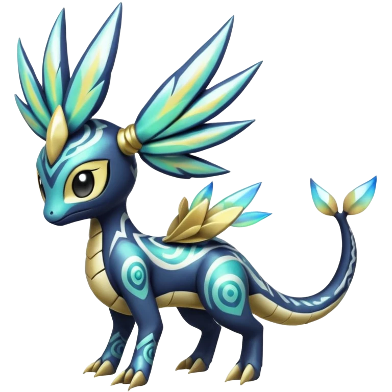 zig-zag-patterned tribal tropical hot splash-marked Meloetta-Dialga-Giratina-Noibat-Pokémon-Fakémon-fusion-hybrid-creature emoji