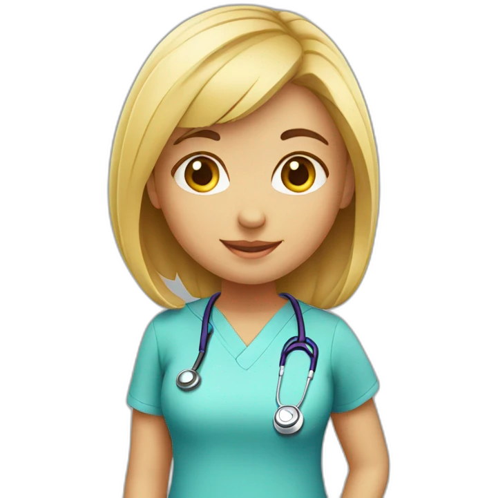 Cute girl with stethoscope  emoji