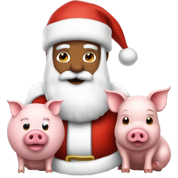 Santa clause with a pig next to him  emoji