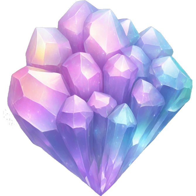 One Shiny Pastel iridescent crystal clusters emoji