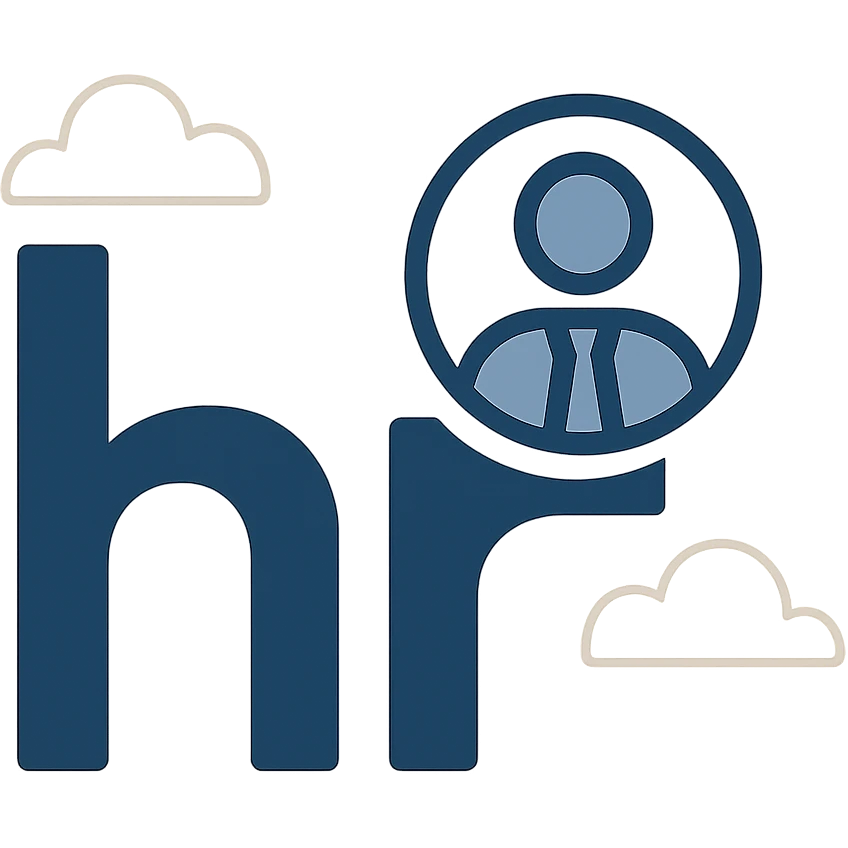 iconic and sleek business logo with 'hr' abbreviation, Human Resources theme emoji