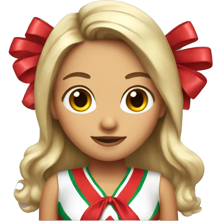 mexican cheerleader with bow in hair emoji