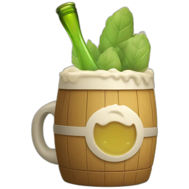 grogu avec une biere emoji