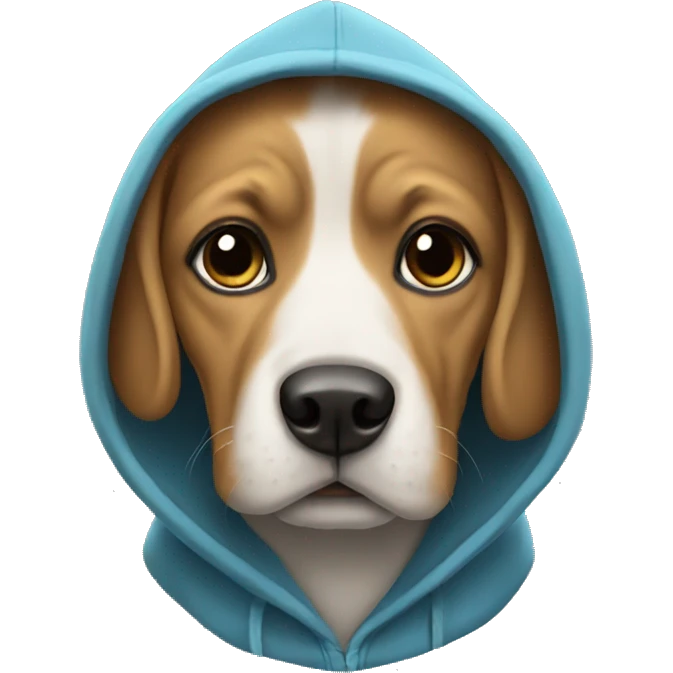 Dog wearing a hoody emoji