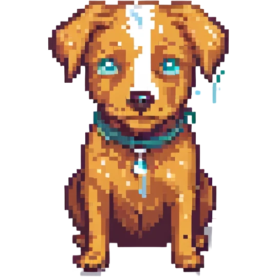 A crying dog emoji