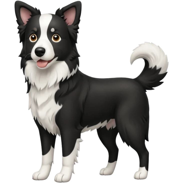 Dog border collie white and black emoji