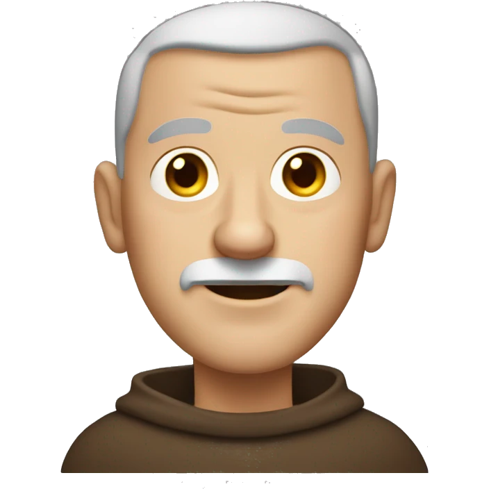 A middle-aged white male friar with a grizzled appearance, buzz cut, and a square jaw. emoji