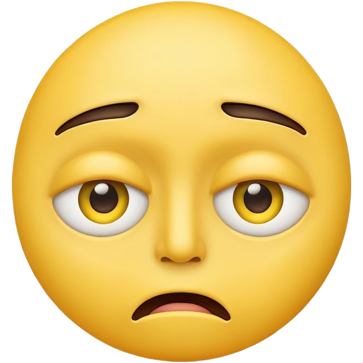 Make a yellow face with a line for mouth and eyes that seem to iritate or being angry emoji