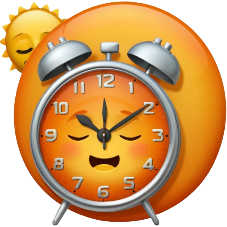 alarm clock, sunset MORE SUNSET. SLEEPY. Don't put a person there. Default emoji face emoji