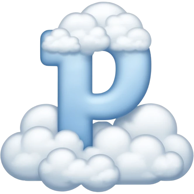 The number 1 a made from clouds emoji