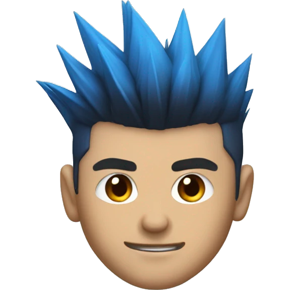 Ninja the streamer with a low taper fade and blue spiky hair emoji